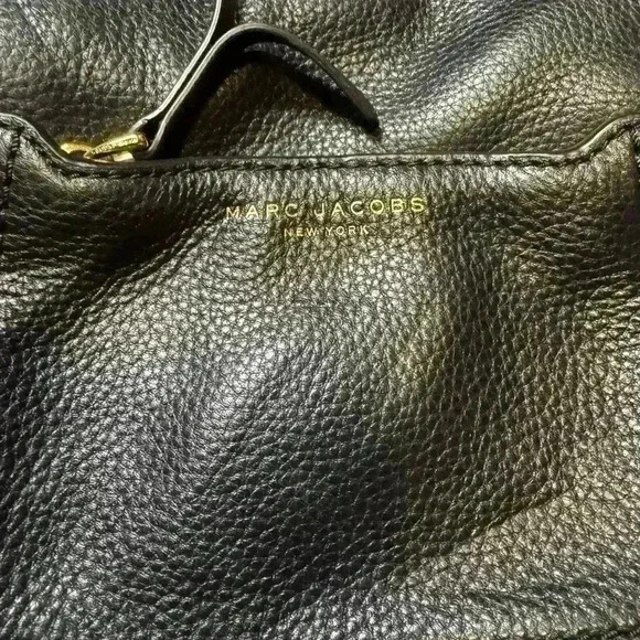 Marc Jacobs Recruit Nomad Black Pebbled Leather Messenger Crossbody Saddlebag - Picture 2 of 4